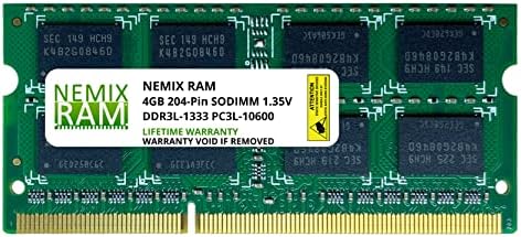Оперативна памет на лаптопа 4 GB (1x4 дървен материал GB) DDR3-1333 Mhz, PC3-10600 2Rx8 sodimm памет от NEMIX RAM