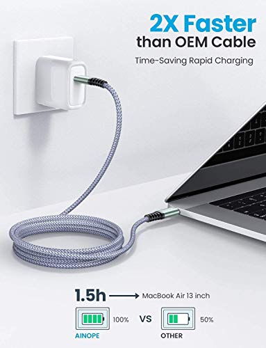 Кабел AINOPE USB C-USB, C, [2 опаковки по 10 фута] [Никога не се разкъсва] USB Кабел C, кабел за зареждане