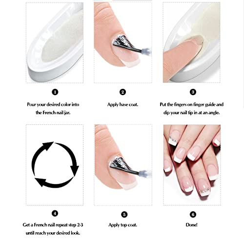 Система палети за прах за нокти с френски връхчета и четка за почистване на прах, форма за изграждане на къси нокти Unibouti