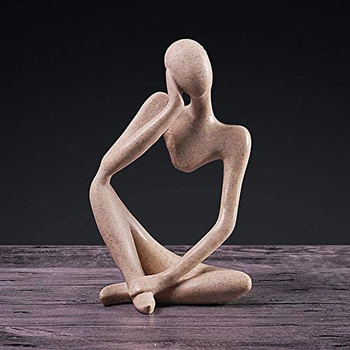 NEWQZ Фигурка Мислител Скулптура от Смола, Колекционерско Занаят, Изкуство, Ръчен труд за Декор на работния плот