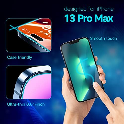 Защитно фолио от небьющегося закалено стъкло за iPhone 13 Pro Max / iPhone 14 Plus - прозрачност на 99%, удобен душ-корито, пълно покритие, без мехурчета - screen protectors за Apple 6,7 (iPhone 13 Pro Ma