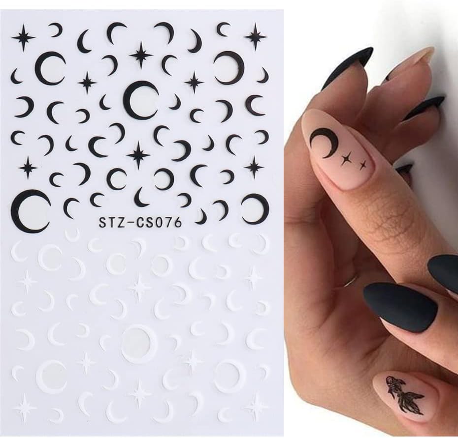 6 Листа Стикери за Дизайн на ноктите, Етикети В Бяла, Черна, Златна Ивица, Линия, Стикери За нокти, Самозалепващи