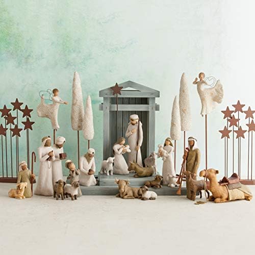 Малката Пастирка от Ивового дърво, Фигурки за Коледа, Ръчно Рисувани, Комплект от 3 теми