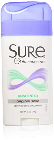 Твърдо против изпотяване и дезодорант Sure Invisible с обичайните аромат, 2,6 грама (опаковка от 6 броя)