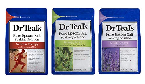 Набор от английската сол Dr. Teal's, 3 предмет: 1 Эвкалиптовая мента Relax & Relief, 1 лавандула Sooth & Sleep