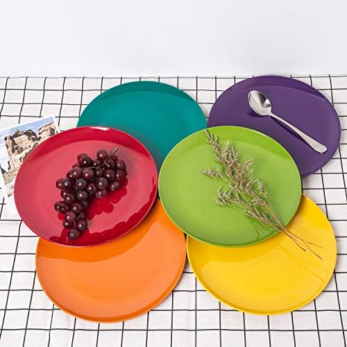 Меламиновые чинии KOXIN-KARLU, 10,5-цолови Кът чинии, комплект от 6 теми 6 Различни цветове | Меламин, Могат да