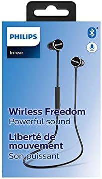 PHILIPS UN102 Безжични слушалки в ушите Upbeat Bluetooth с микрофон, На шията, Bluetooth-втулки, Магнитни накрайници за уши, Време на възпроизвеждане 7 часа (TAUN102) черен