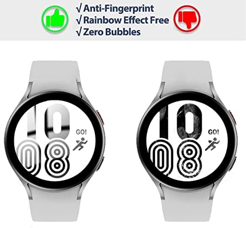 [4 опаковки] Калъф Sobrilli за Samsung Galaxy Watch 4 40 мм, с фолио от закалено стъкло, твърд калъф-броня за PC, Защитна рамка, Съвместима с Galaxy Watch4 40 мм (ясно / Черно / розово-златист /р?