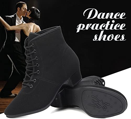 JUODVMP Дамски и Мъжки Обувки за латино Танци балната зала, обувки за занимания с танци дантела, Модерните