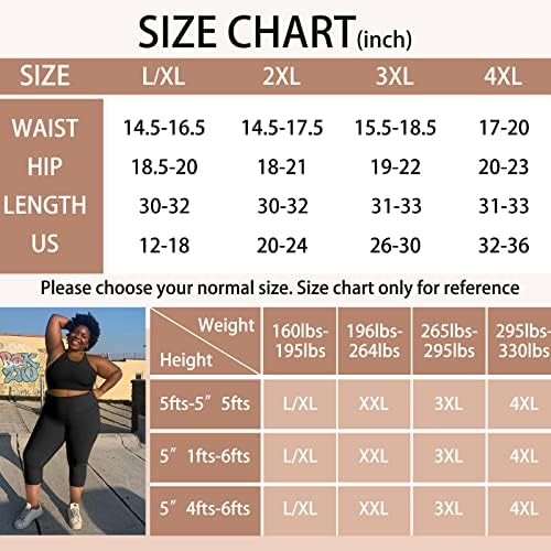 HLTPRO 3 опаковки леггинсов-капри, за жени, по-Големи размери, Гамаши с висока талия 3/4, идеални за тренировки, йога и ежедневни