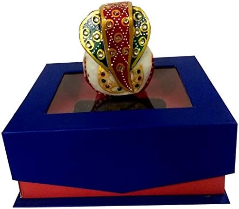 Кошница за религиозни подаръци Purpledip във всички случаи на живота си: Мрамор Ганеша в дизайнерска кутия (11840)