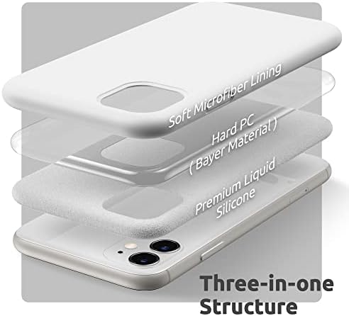 Силиконов калъф SURPHY, съвместим с калъф iPhone 11 6,1 инча, течен Силиконов Утолщающий Дизайн на Цялото тяло,
