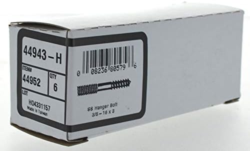 Висящи болтове Hillman Group 44952 3/8-16 x 3 инча от неръждаема стомана, 6 броя в опаковка