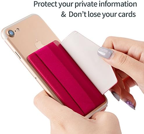 Държач за кредитни карти Sinjimoru Phone Grip с капак, сигурно крепящийся портфейла като каишка за телефон, лигав калъф за самоличност за iPhone Case. Чанта Sinji с двоен капак е чер?