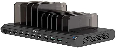 Комплект зарядно устройство Alxum USB C с Typc C & 2QC 3.0 и 10-пристанищният зареждащата станция USB за няколко устройства