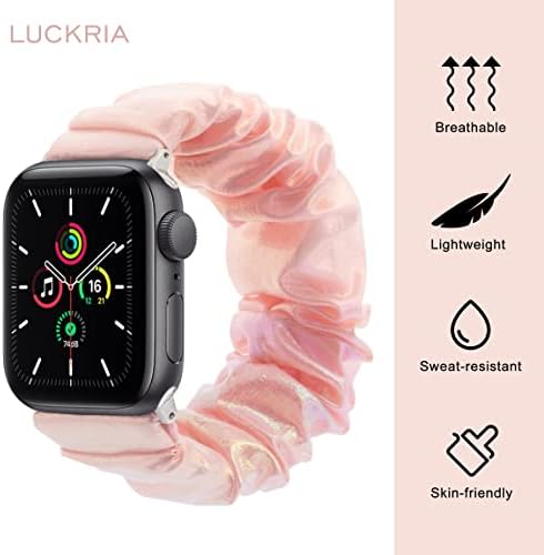 LUCKRIA, Съвместим с ластик за Apple Watch, каишка 38 мм, 40 мм 41 мм, Тъкани Меки Еластични Тъкани Гривни,