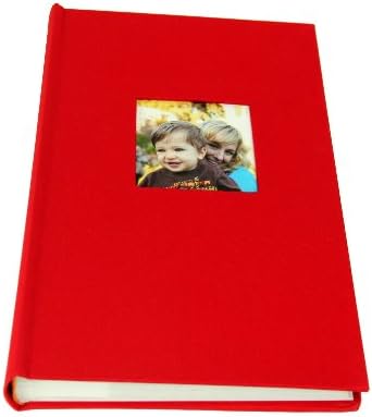 Луксозен текстилен фотоалбум от плат 4x6 300 Пластмасови режийни джобове с отделения за бележки и тематична рамка на предната корица. Една Ябълка Червено