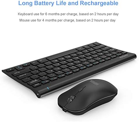 Комбинирана Безжична клавиатура и мишка Arteck 2.4 G Ультракомпактная Тънка Клавиатура в пълен размер и Ергономична