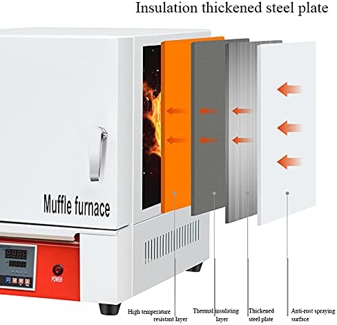 Муфельная печка MXBAOHENG Лаборатория за Електрическа висока температура фурна С Резистивен отопление (1200 ℃, 200x120x80 мм)