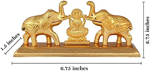 Тоалетна | Скоростна Ролята на Чавал във формата на Слон Богинята Лакшми | Златен Месинг Кумкум Синдоур Дибби с Покритие Покритие