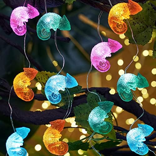 JASHIKA Уникални Външни Коледни Декоративни Светлини Kawai Деко Хамелеон Приказни Светлини Градински Декор Тропически