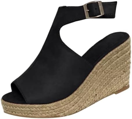 2023 Нови Сандали за жени, Модни Римски обувки на Танкетке и Високи Токчета, Обикновена Ежедневни Плажни Обувки Без обков