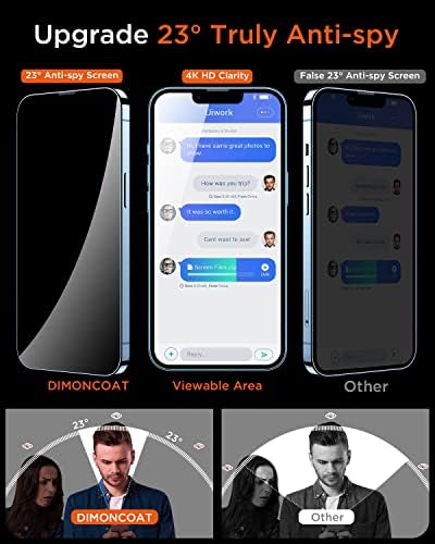 DIMONCOAT 4-PACK Защитно фолио за екран неприкосновеността на личния живот, която е съвместима с iPhone 13 Pro Max