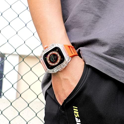 ANKANG за Apple Watch Ultra 49 мм Защитен калъф серия 8 7 6 5 4 SE Каишка-гривна Каишка за часовник Лек комплект модове