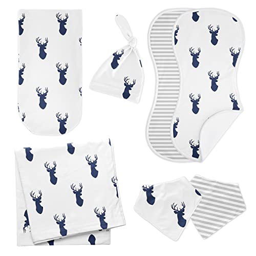 Подаръчен Комплект за новородено Sweet Jojo Designs Woodland Deer Boy Essentials Baby Layette Set - Тъмно-синьо