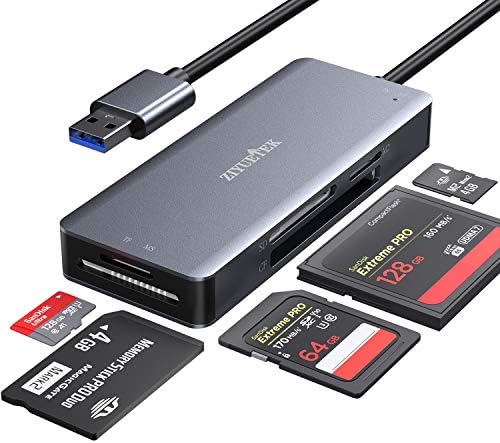 Четец за карти CF, адаптер USB 3.0 четец за карти компактна флаш-памет със скорост 5 Gbit/с Едновременно прочитания 5