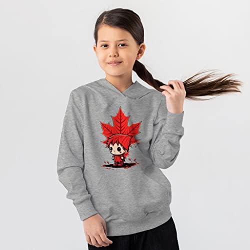 Детска hoody отвътре с принтом кленов листа с гъба - Canada Kids' Hoodie - Скъпа hoody с качулка за деца