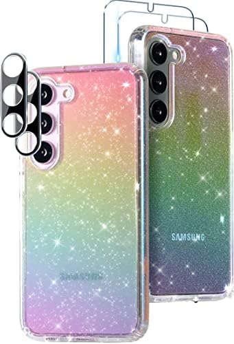 LONLI [5, 1] за Samsung Galaxy S23 5G - Комплект JIC - Здрав калъф за мобилен телефон с переливающимися пайети