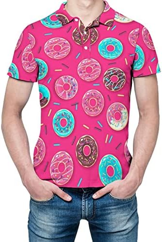 Цветни Мъжки Тениски-Топка за голф Sweet Donuts, бързо съхнещи Спортни Тениски От Вкара Плат С Къс ръкав