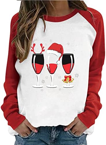 NaRHbrg/ Коледни Блузи за жени, Hoody IT' S THE MOST Wine-Deiful, Пуловер с Забавен Писмото принтом, Ризи с цветен