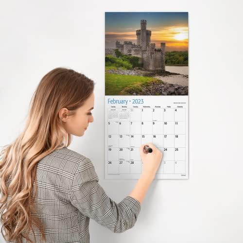 RED EMBER Ireland 2023 Окачен Месечен Стенен календар | 12 x 24 Открит | От дебела и твърда хартия | Може да даде / Посетете