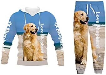 Тениски с 3D Принтом Златист Ретривър с животни /Hoody /Блузи с цип / Тънка Яке / Панталон Всекидневен Костюм