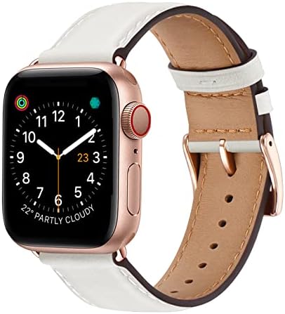 OMIU 2 опаковки кв. ремъците, съвместими с Apple Watch 41 мм 38 мм 40 мм, взаимозаменяеми каишка от естествена кожа, съвместим с Apple Watch серия 8/7/6/5/4/3/2/1/SE за жени и мъже