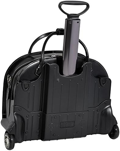 Дамска пътна чанта на подвижни колела, Кожена, среден размер, Оранжева - Glen Ellyn | McKlein - 94360