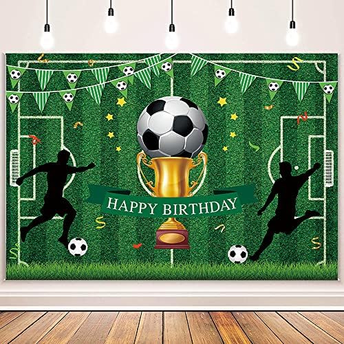 AIBIIN Футболен Фон за Парти по случай рождения Ден на Банер Футболен Фон честит Рожден Ден на Футболно Игрище Спортен Фона на