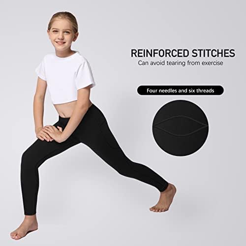 Гамаши за активни занимания по йога за момичета от 2 джобове - Детски Спортни панталони за йога и спорта (опаковка