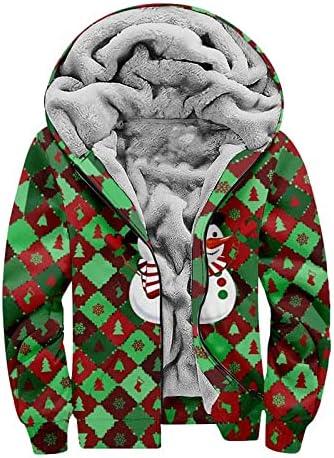 XIAXOGOOL Графични Качулки с цип За Мъже, Коледна Hoody, Тяжеловесная Руното Hoody, Топло Зимно Яке На Лигавицата