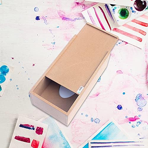 IVEI САМ MDF Tissue Box Holder - Проста кутия за салфетки от МДФ с дървена детайла за рисуване, занаяти от дървени листа, декупажа, художествени творби от смола и украса (Размери