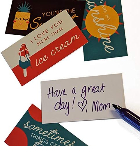 Бележки в кутии за обяд GSM Brands за деца - 60 опаковки - Мотивационни картички, да приложат Любовта и вицове