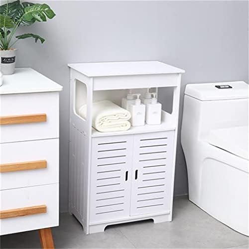 Шкаф за съхранение на баня ZLXDP PVC С двойна врата, с двойно управление на 80, Висока степен на водоустойчивост, Лесно се монтира (50x30x80) см, бял
