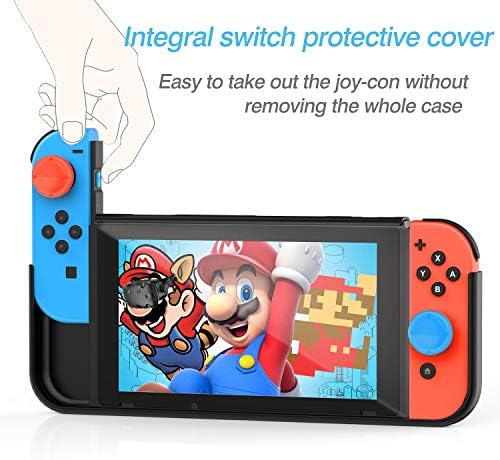 Закрепляемый калъф HEYSTOP Nintendo Switch, Защитен калъф за PC за Nintendo Switch с предпазно фолио от закалено