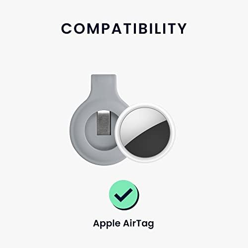 силиконов скоба kwmobile, съвместим с Apple AirTag - Защитен силиконов скоба за тракер - Сив
