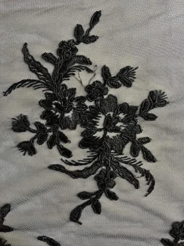 Цветна бродерия на корсаже от черен Полиестер Callie на Вкара Завързана кърпа двор - 10025