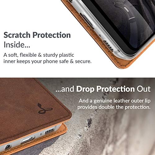 Ретро портфейл Snakehive за Samsung Galaxy S8 ||Чанта-портфейл от естествена кожа за телефон || Естествена кожа с поставка за гледане и 3 за притежатели на карти || флип-надолу кор?