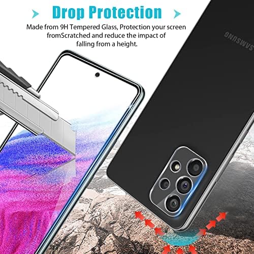 Zeking [3 + 3 опаковки] е Предназначен за Samsung Galaxy а a53 със защита от закалено стъкло 5G и обектива на камерата, твърдост HD Clear 9H [Подходящ за използване в джоба] Филм, без мех?