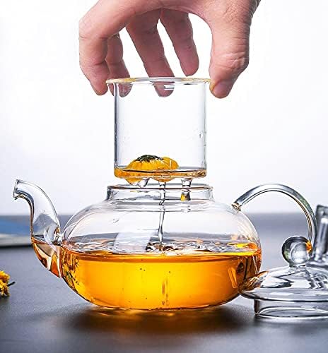 Малка Стъклена Кана за приготвяне на чай, Набор за приготвяне на Безопасно Разцъфнал чай на Котлона и Хлабав Ламарина